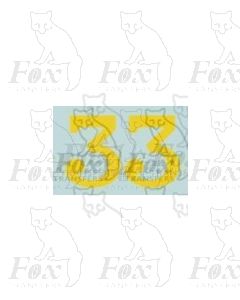 (13.5mm high) Yellow - 1 pair number 3