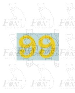 (13.5mm high) Yellow - 1 pair number 9