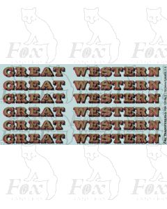 Great Western Locomotive Tender Lettering gold-red-black