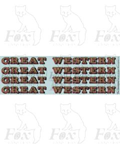 Great Western Locomotive Tender Lettering gold-red-black