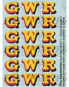 GWR Locomotive Initials yellow/red/black