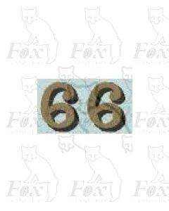 (14.75mm high) Gold/black shadow - 1 pair number 6