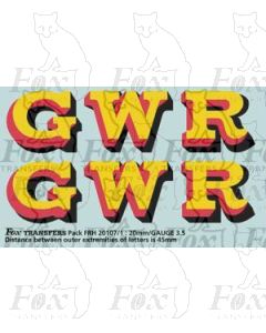 GWR Locomotive Initials yellow/red/black