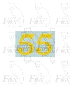 (13.5mm high) Yellow - 1 pair number 5