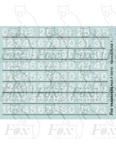 Standard Blue Livery Numbering