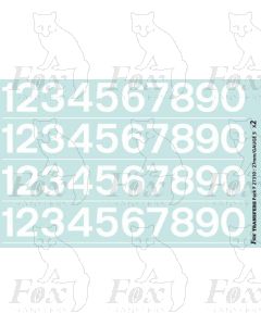 Standard Blue Livery Numbering (white)