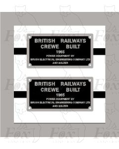 BR CREWE works plates for many Diesel Classes
