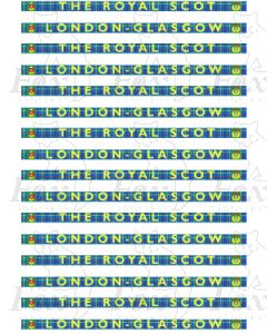 Coachboards THE ROYAL SCOT - LONDON-GLASGOW tartan