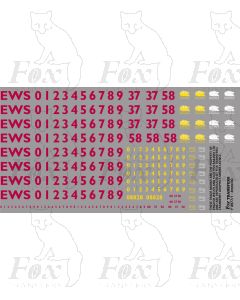 EWS Late TOPS Numbering Class 08/37/58/92 Locos