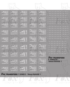 Early design loco data panels