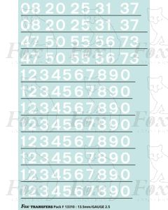 Standard Blue Livery Numberings