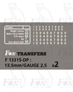 Revised Standard Blue Livery Loco data panels