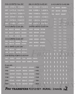 SOUTHERN ELECTRIC - RURAL - Fully-made-up Numbersets and small detailing - for Blue stock