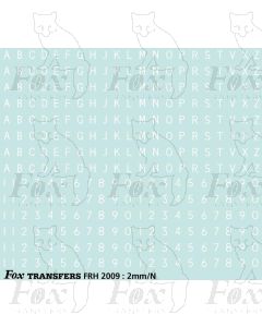 BR Loco/DMU Train Reporting Alpha-Numerics 2mm high