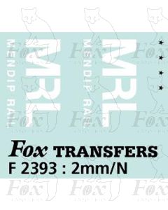 MRL Mendip Rail composite loco logo/number stars