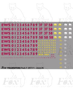 EWS Late TOPS Numbering Classes 08/37/58/92 Locos