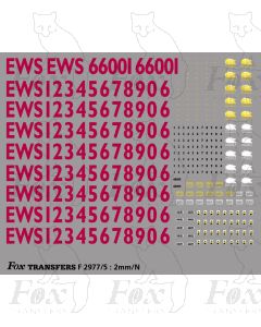 EWS Late TOPS Numbering Class 66/67 Locos