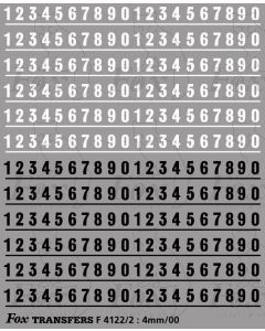 Tank Vehicle Fleet Numbering - 3mm high in Black and White