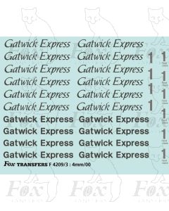 Gatwick Express Coach Lettering/Detailing