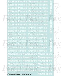 Non-Passenger-Carrying Coach Brandings - Express Parcels