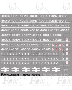 Class 40 TOPS Numbersets & Detailing (named examples)