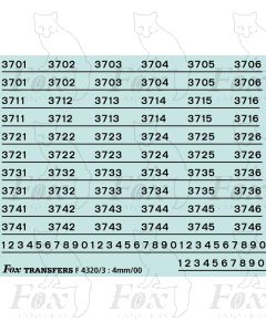 Standard Locomotive TOPS Numbering (black)