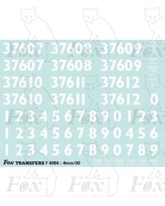DRS Class 37 Locomotive TOPS numbersets