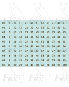 TROLLEYBUS FLEET NUMBERS - 1-100 plain gold