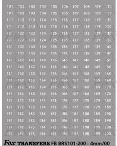 BRS FLEET NUMBERS - white 101-200