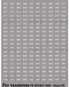 BRS FLEET NUMBERS - white 801-900