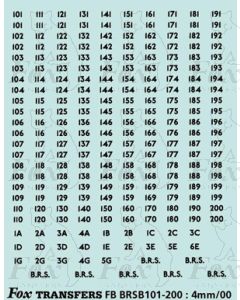 BRS FLEET NUMBERS - black 101-200
