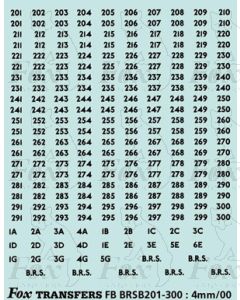 BRS FLEET NUMBERS - black 201-300