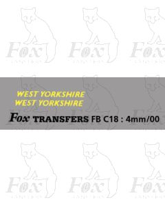 FLEETNAMES - WEST YORKSHIRE (italic)