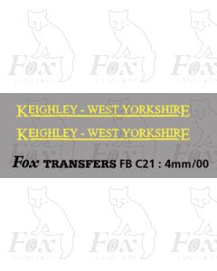 FLEETNAMES - KEIGHLEY WEST YORKS 