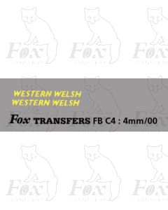 FLEETNAMES - WESTERN WELSH 