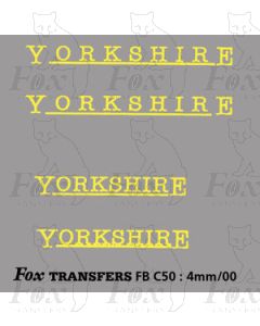 FLEETNAMES - YORKSHIRE (12mm & 17mm wide)
