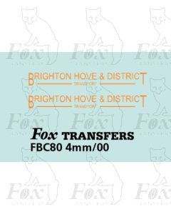 FLEETNAMES - BRIGHTON HOVE & DISTRICT TRANSPORT 