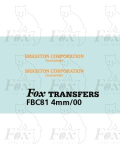 FLEETNAMES - BRIGHTON CORPORATION TRANSPORT 