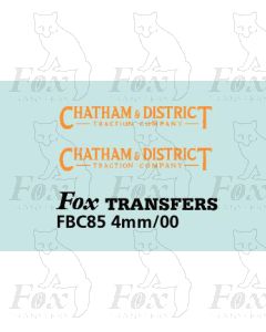 FLEETNAMES - CHATHAM & DISTRICT TRACTION COMPANY