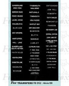 DESTINATION SCREENS - SUNDERLAND/TYNEMOUTH/GATESHEAD 