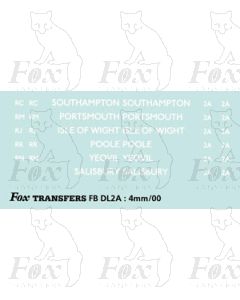 BRANCH NAMES - SOUTHAMPTON, PORTSMOUTH, ISLE OF WIGHT, POOLE, YEOVIL, SALISBURY