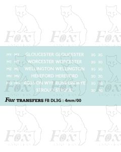 BRANCH NAMES - GLOUCESTER, WORCESTER, WELLINGTON, HEREFORD, ROSS ON WYE, STROUD