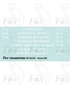 BRANCH NAMES - EXETER, PLYMOUTH, TAUNTON & BRIDGWATER, NEWTON ABBOT, ST AUSTELL, BARNSTAPLE