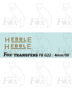 FLEETNAMES - HEBBLE - with underline