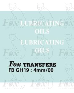 TRANSPORT COMPANIES - LUBRICATING OILS