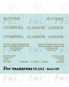 TRANSPORT COMPANIES - SUTTONS