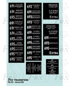 TROLLEYBUS ROUTE BLIND SET for 691, 693, 695