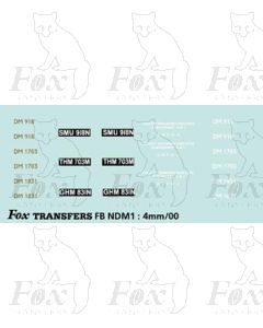 LONDON TRANSPORT - 3 DM 918, 1703, 1831 Legal lettering Set