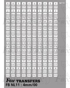 CENTRAL AREA NORTH Garage Codes (stencilled)