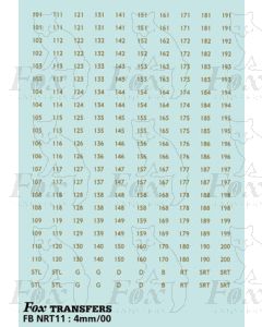 Gold Fleet number set - STL, G, D, B, RT, SRT plus pairs 101-200